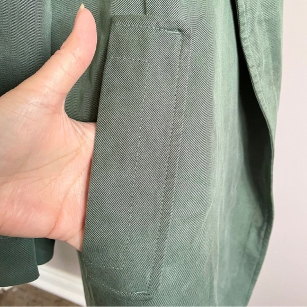 Aritzia Babaton Monterey (Green) Lawson Open Trench Coat - M - Picture 4 of 14